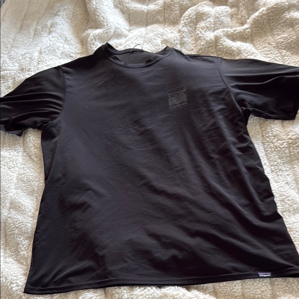 Patagonia Black Short Sleeve Sweat Wicking Tee